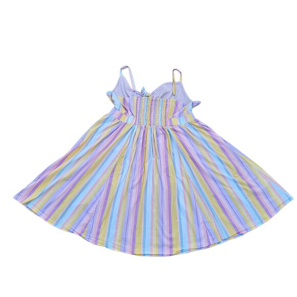 Plus Size Pastel Stripe Dress Torrid Size 2X Sleeveless Stretch Cotton Twist - Picture 9 of 10